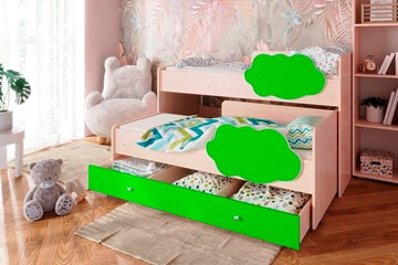 Детская двухэтажная кровать Соник 1.6 с ящиком, Лайм в Смоленске