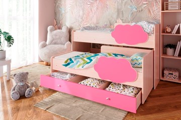 Детская двухъярусная кровать Соник 1.6 с ящиком, Розовый в Смоленске