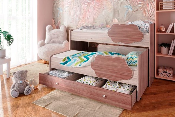 Детская 2-этажная кровать Соник 1.6 с ящиком, Ясень Шимо в Смоленске - изображение