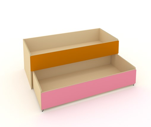 Кровать в детскую 2-х уровневая КД-2, Беж + Оранжевый + Розовый в Смоленске - изображение