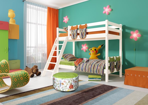 Детская кровать двухъярусная Соня, Вариант 10 Белый в Смоленске - изображение