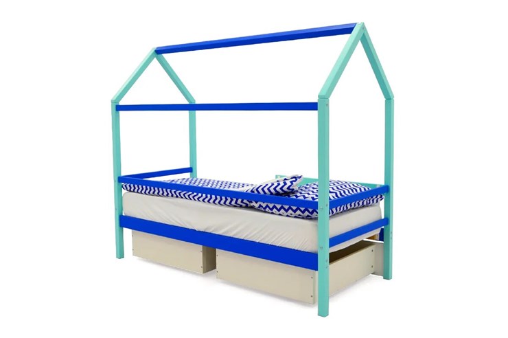 Кровать-домик в детскую Svogen синий-мятный в Смоленске - изображение 4