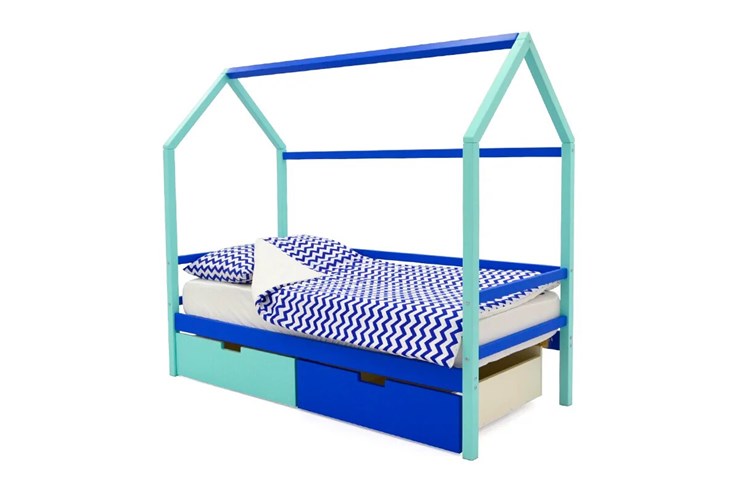 Кровать-домик в детскую Svogen синий-мятный в Смоленске - изображение 3