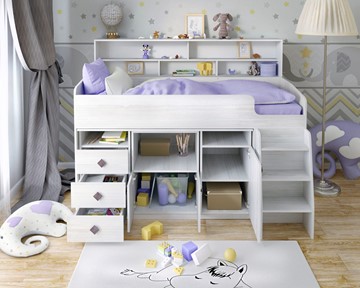 Детская кровать-чердак Малыш-5, цвет Винтерберг в Смоленске - предосмотр 3