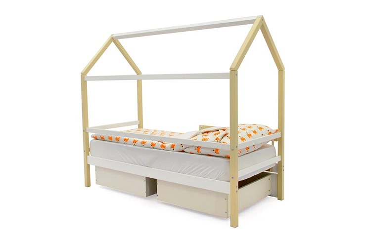 Детская кровать-домик Svogen бежево-белый в Смоленске - изображение 4