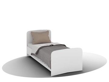 Односпальная кровать ВЕГА Кровать Кр-08 900 с плоским основанием (Белый древесный) в Смоленске