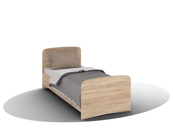 Кровать детская  ВЕГА Кровать Кр-08 900 с плоским основанием (Сонома) в Смоленске - изображение