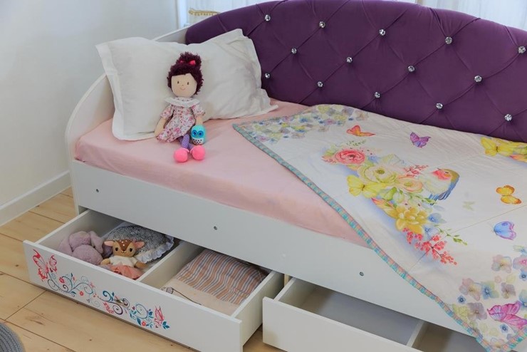 Кровать детская односпальная Эльза без бортика, Фиолетовый (латы) в Смоленске - изображение 6