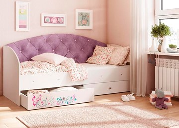Кровать детская односпальная Эльза без бортика, Фиолетовый (латы) в Смоленске