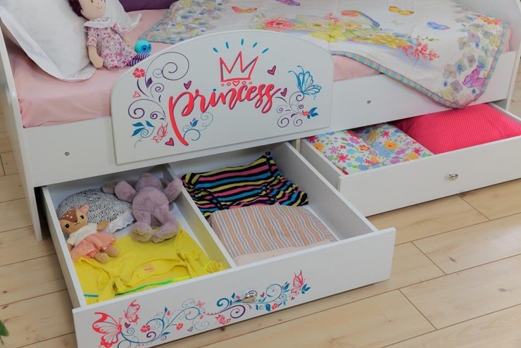 Детская кровать с ящиками Эльза с бортиком, Фиолетовый (латы) в Смоленске - изображение 6