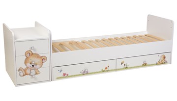 Детская кровать с комодом Фея 1100 Медвежонок Белый в Смоленске - предосмотр 2