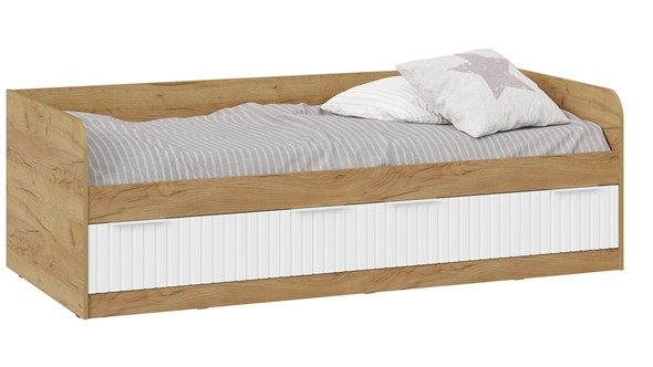 Кроватка Хилтон Тип 1 900 (Дуб Крафт Золотой/Белый матовый) в Смоленске - изображение