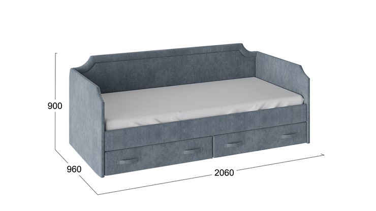 Детская кровать Кантри Тип 1, ТД-308.12.02 (Замша синяя) в Смоленске - изображение 2