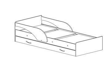 Детская кровать с ящиками Максимка, цвет Млечный дуб в Смоленске - предосмотр 1