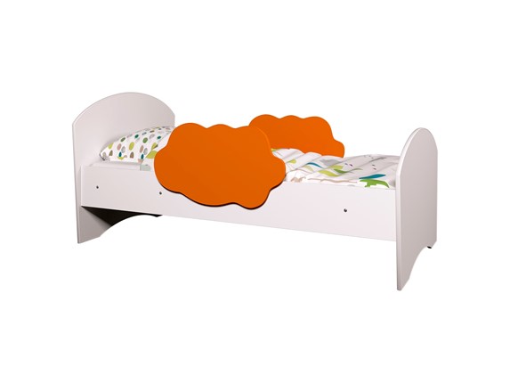 Детская кровать Тучка, корпус Белый, фасад Оранжевый в Смоленске - изображение