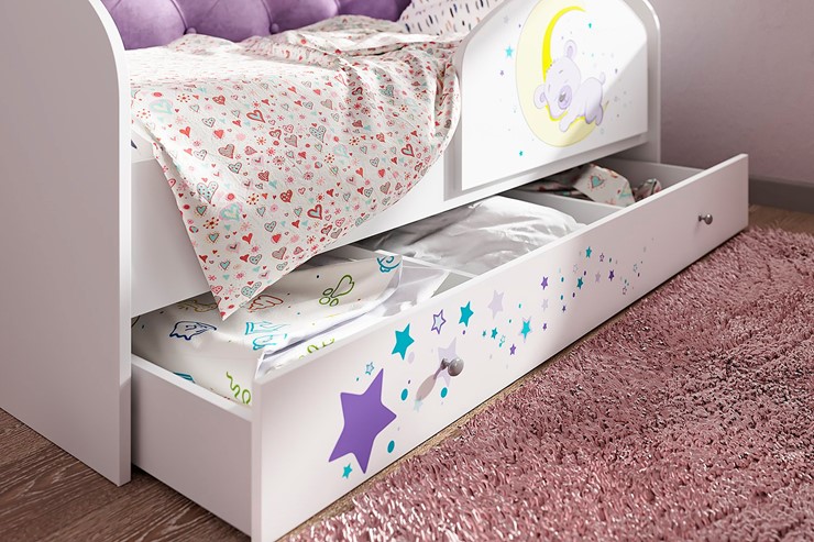 Детская кровать с бортиками Звездочка с бортиком, Розовый в Смоленске - изображение 1