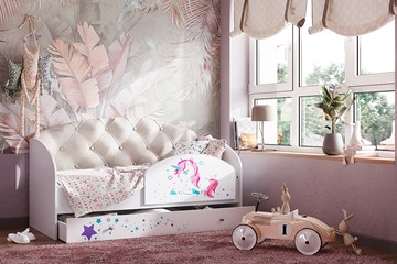 Детская кровать Звездочка с бортиком, Бежевый в Смоленске