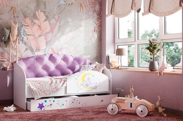 Кровать с бортиками Звездочка с бортиком, Фиолетовый в Смоленске - изображение