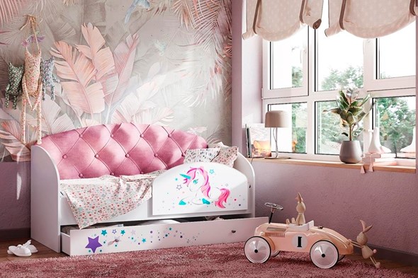 Детская кровать с бортиками Звездочка с бортиком, Розовый в Смоленске - изображение