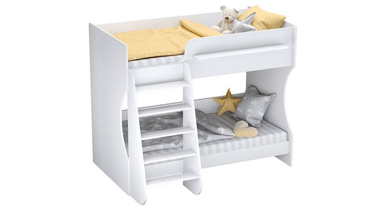 Кровать двухъярусная POLINI Kids Dream 1500 Белый в Смоленске - изображение 1