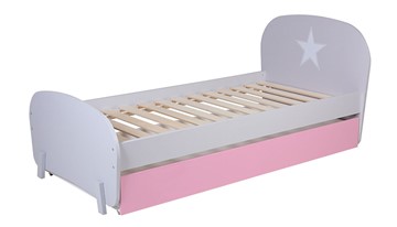 Кровать с ящиком POLINI Kids Mirum 1915 Серый / розовый в Смоленске