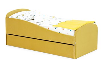 Кровать с ящиком Letmo горчичный (велюр) в Смоленске