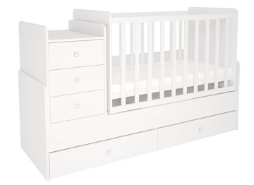 Кровать для новорожденных с комодом POLINI Kids Simple 1100 Белый в Смоленске - предосмотр