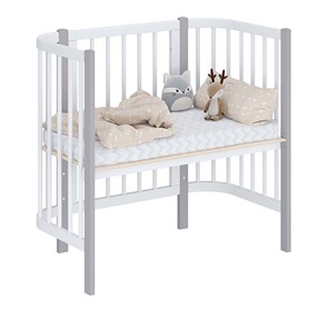 Приставная кровать POLINI Kids Simple 105 Белый / Серый в Смоленске - предосмотр 1