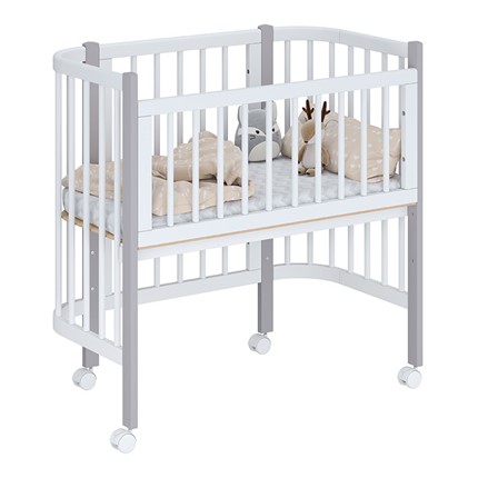 Приставная кровать POLINI Kids Simple 105 Белый / Серый в Смоленске - изображение