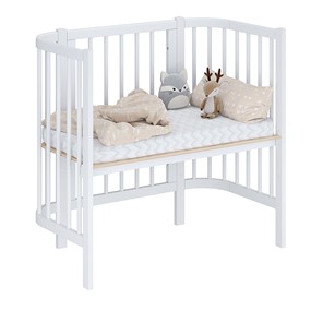 Кроватка детская приставная POLINI Kids Simple 105 Белый в Смоленске - предосмотр 1
