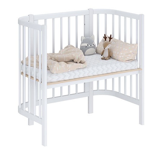 Кроватка детская приставная POLINI Kids Simple 105 Белый в Смоленске - изображение 1