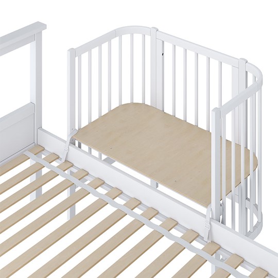 Кроватка детская приставная POLINI Kids Simple 105 Белый в Смоленске - изображение 2