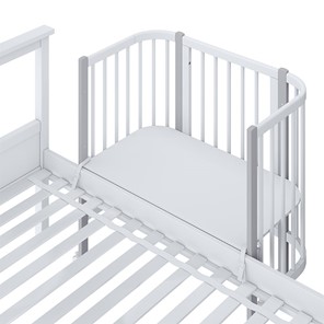 Кроватка детская приставная POLINI Kids Simple 120 Белый / Серый в Смоленске - предосмотр 4