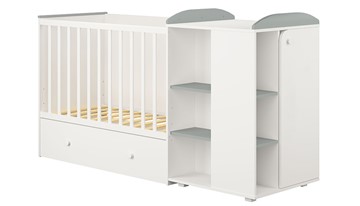 Детская кровать-шкаф с комодом POLINI Kids Ameli 800 Белый / Серый, серия AMELI в Смоленске