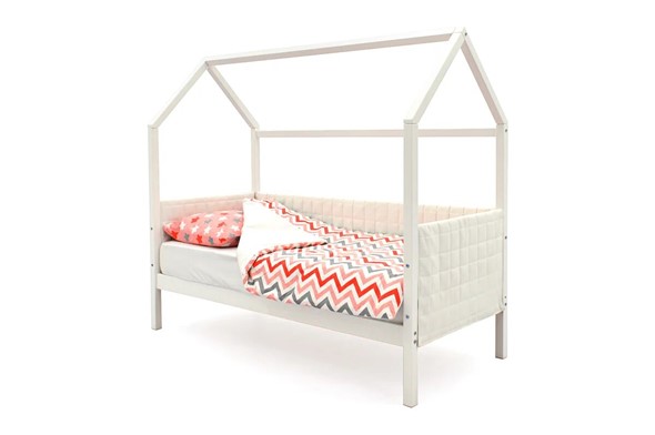 Кровать-домик в детскую «Svogen белая» мягкая в Смоленске - изображение