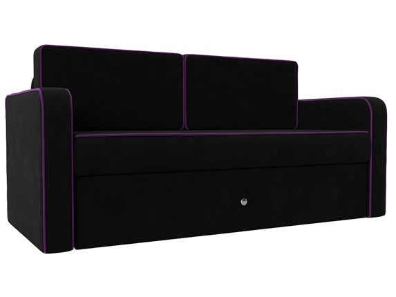 Детский диван Смарт, Черный/Фиолетовый (Микровельвет) в Смоленске - изображение