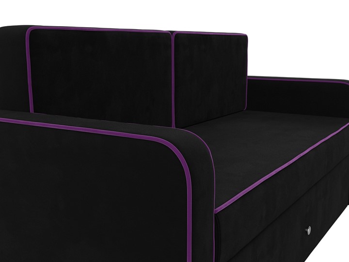 Детский диван Смарт, Черный/Фиолетовый (Микровельвет) в Смоленске - изображение 6