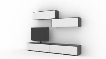 Гостиный гарнитур Куб (Cube), цвет Белый софт, Черный ясень в Смоленске - предосмотр 1
