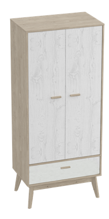 Шкаф для одежды Калгари, Дуб натуральный светлый/Белый матовый в Смоленске - изображение
