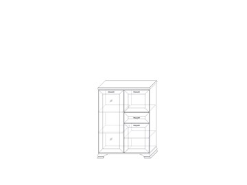 Шкаф низкий  (1 стеклодверь) Сиена, Бодега белый / патина золото в Смоленске - предосмотр 1