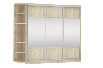 Шкаф 3-х створчатый Экспресс (Комби), со стеллажом 2400х600х2400, дуб сонома в Смоленске