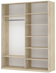 Шкаф 2-дверный Прайм (Белое стекло/Белое стекло) 1200x570x2300, бетон в Смоленске - изображение 1