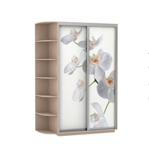 Шкаф Экспресс 1700x600x2200, со стеллажом, Орхидея белая/дуб молочный в Смоленске