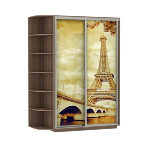 Шкаф 2-х дверный Экспресс 1700x600x2200, со стеллажом, Париж/шимо темный в Смоленске - предосмотр