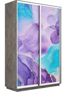Шкаф Экспресс 1200x600x2200, Абстракция фиолетовая/бетон в Смоленске - предосмотр