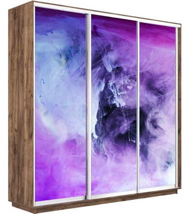 Шкаф 3-дверный Экспресс 2400х600х2200, Фиолетовый дым/дуб табачный в Смоленске - изображение