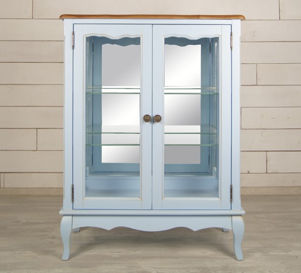 Шкаф со стеклянными дверцами Leontina для посуды (ST9318B) Голубой в Смоленске - изображение 2