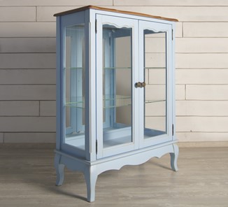 Шкаф со стеклянными дверцами Leontina для посуды (ST9318B) Голубой в Смоленске - предосмотр 3