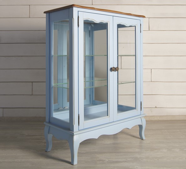 Шкаф со стеклянными дверцами Leontina для посуды (ST9318B) Голубой в Смоленске - изображение 3