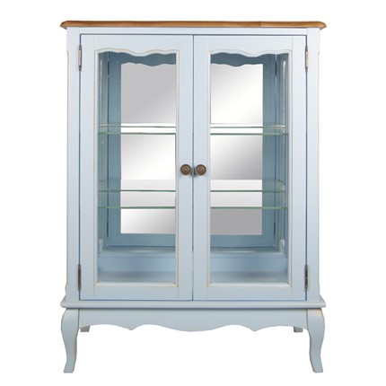 Шкаф со стеклянными дверцами Leontina для посуды (ST9318B) Голубой в Смоленске - изображение